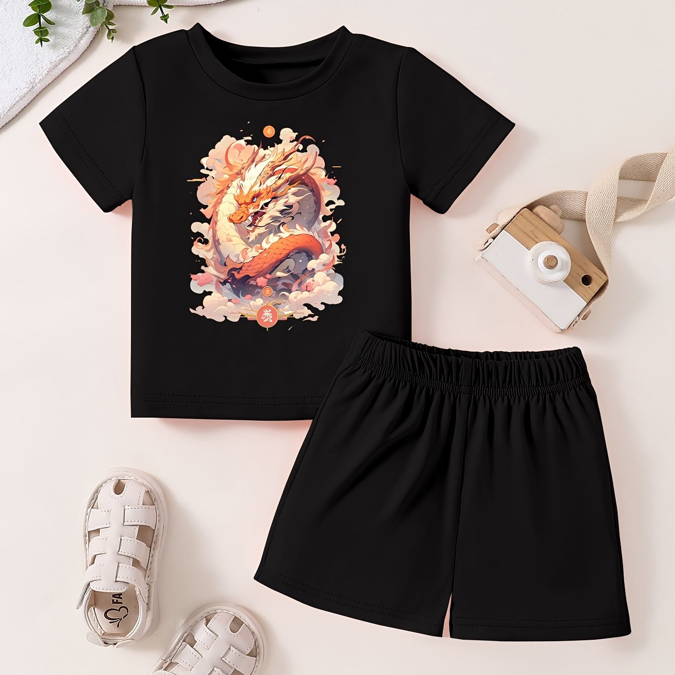 Toddler Kid 2pcs Bottoming Set Short Sleeve T shirt & Matching Shorts