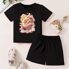 Toddler Kid 2pcs Bottoming Set Short Sleeve T shirt & Matching Shorts