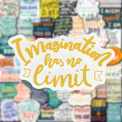 50pcs Inspirational Words Stickers Waterproof Decals for Laptop Water Bottle