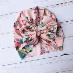 Baby Girls Thermal Bow Hat Star Print Soft Turban Hats