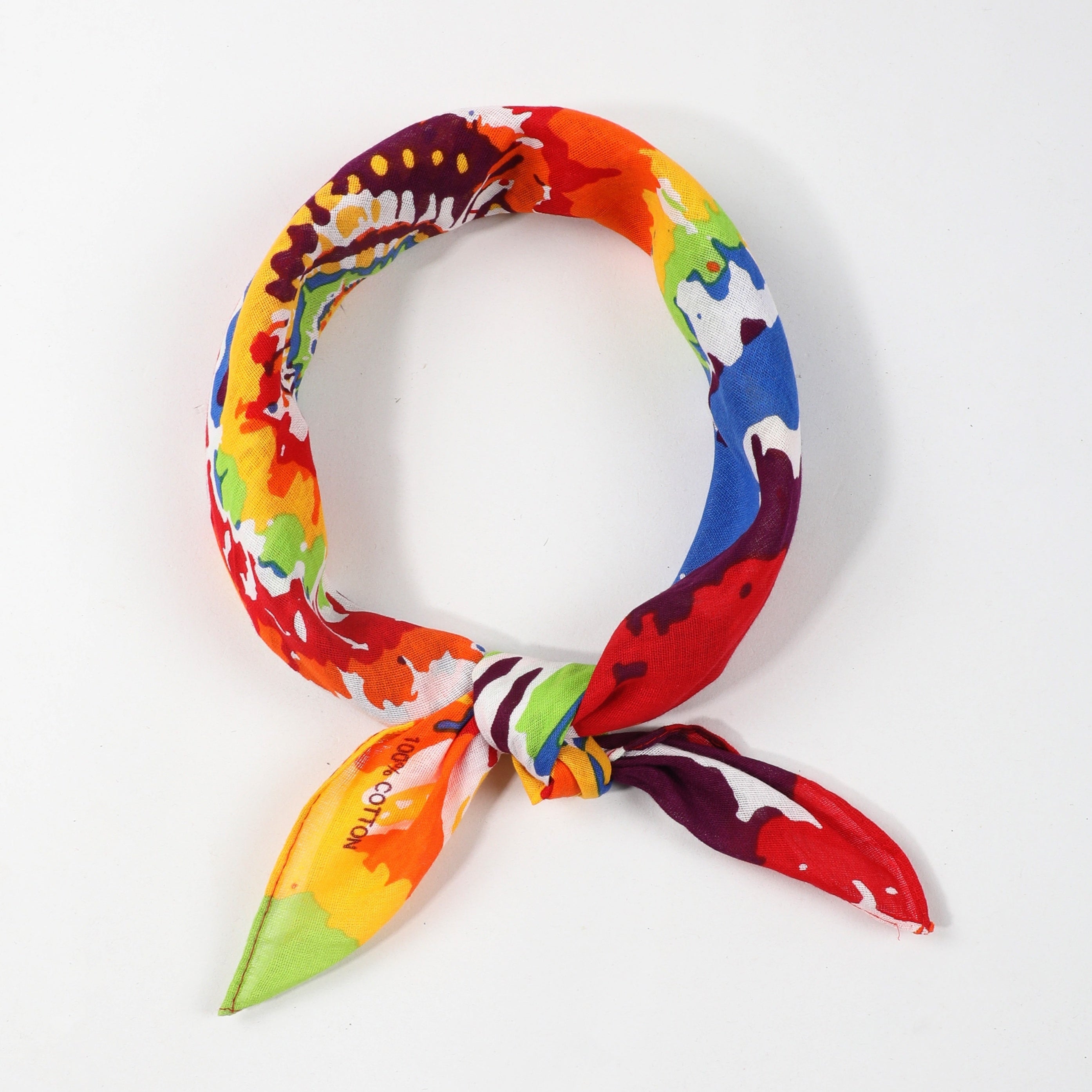 Rainbow Tie Dye Bandana Hip Hop Print Square Scarf Head Wrap Unisex LGBT Pride