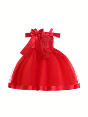 Girls' One Shoulder Formal Dress Beaded Flower Girl Wedding Dress
