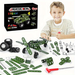 166pcs Military Series Model Building Blocks Educational Toys