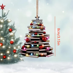 4pcs Christmas Tree Decoration Pendants Acrylic Decorative Home Car Interior