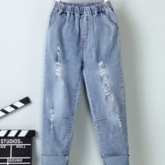 Boys Ripped Jeans Denim Pants Kids Clothes