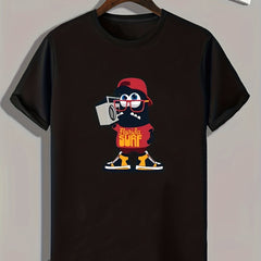 Cartoon Print Men's Tee for Summer Casual Wear