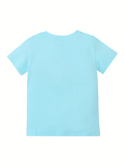 Breathable Mermaid Print T Shirt for Girls Crew Neck Casual Top for Kids