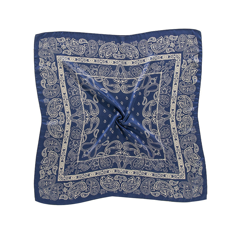 Navy Paisley Print Bandana Neck Scarf Hair Bandana