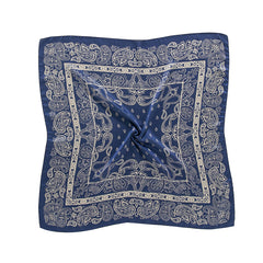 Navy Paisley Print Bandana Neck Scarf Hair Bandana