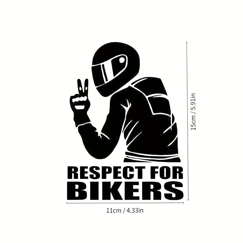 1pc 15x11CM Respect Biker Sticker For Car Motorcycle Vinyl 3D Stickers