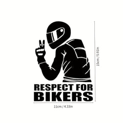1pc 15x11CM Respect Biker Sticker For Car Motorcycle Vinyl 3D Stickers