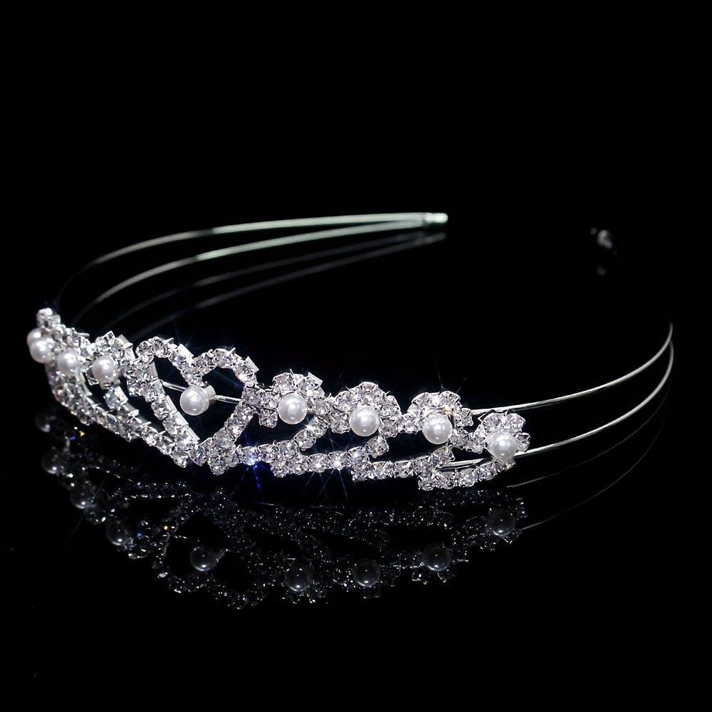 Rhinestone Heart Headband Queen Crown Tiara Hair Accessories