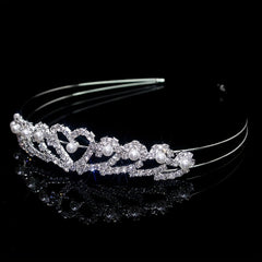 Rhinestone Heart Headband Queen Crown Tiara Hair Accessories