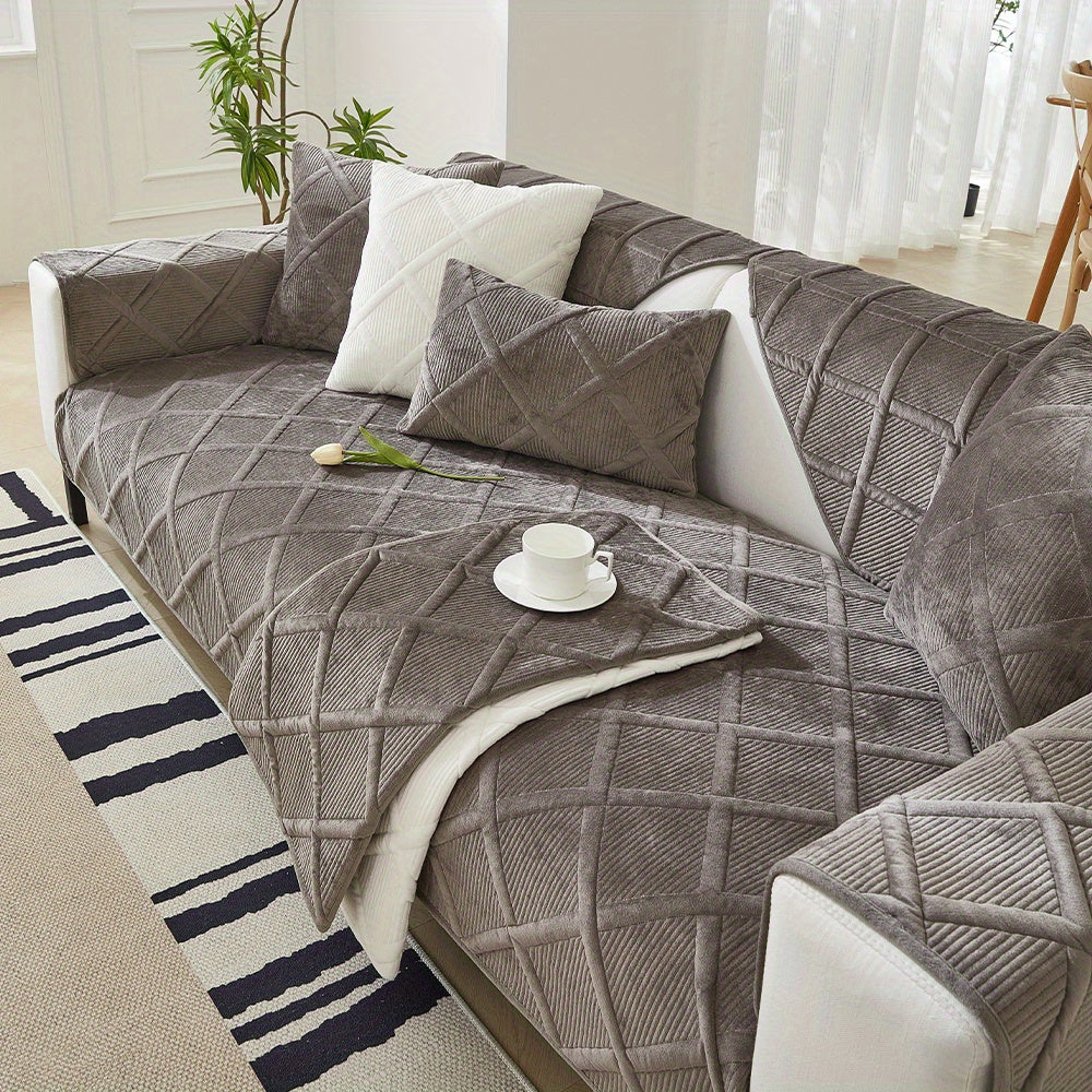 Quilted Sofa Slipcover Furniture Protector for Home Decor