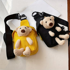Kids Cartoon Bear Chest Bag Mini Canvas Coin Purse