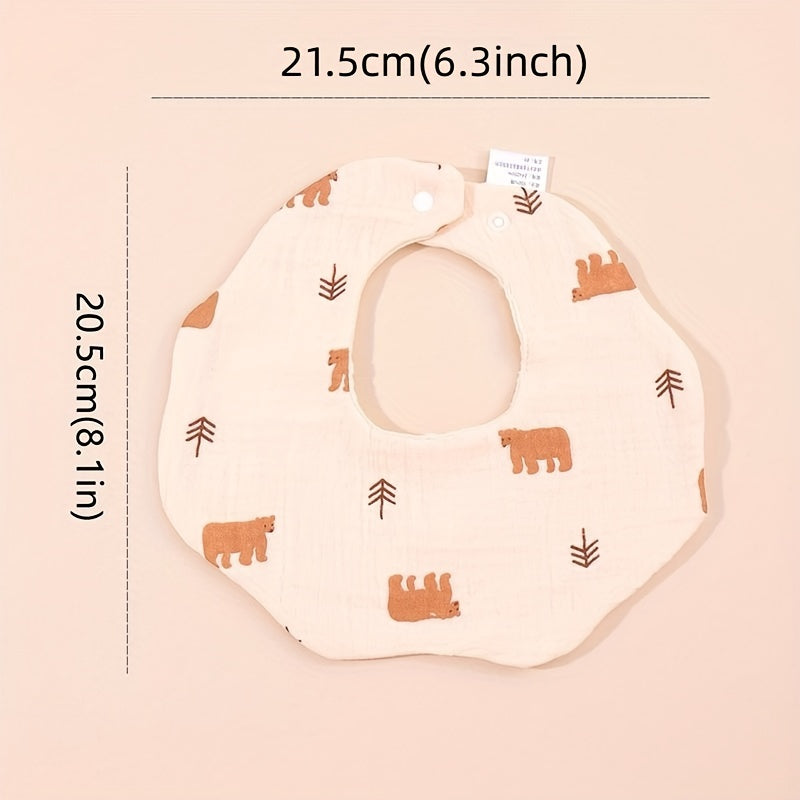 3pcs Cotton Baby Bibs Petal Shape Boy Feeding Accessories