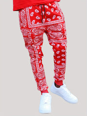 Men's Paisley Graphic Joggers Active Stretch Sports Pants