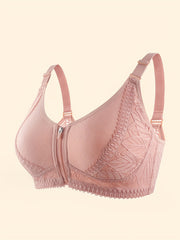 Lace Push Up Bra Wireless Zip Anti-sagging Everyday Lingerie