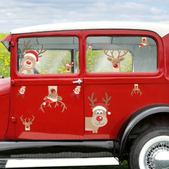 Christmas Reindeer Wall Decal Happy Cartoon Reindeer Wall Mural