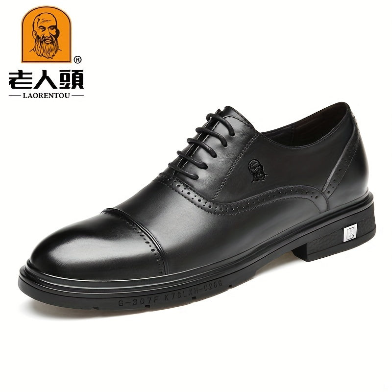 LAORENTOU Men's Leather Oxford Shoes Lightweight Formal Shoes