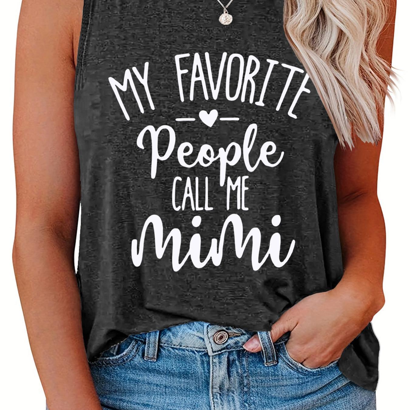 Women's Plus Size Slogan Print Round Neck Tank Top