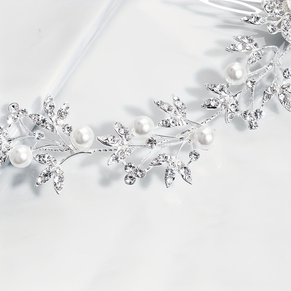 Butterfly & Pearl Hair Comb Bridal Wedding Headwear