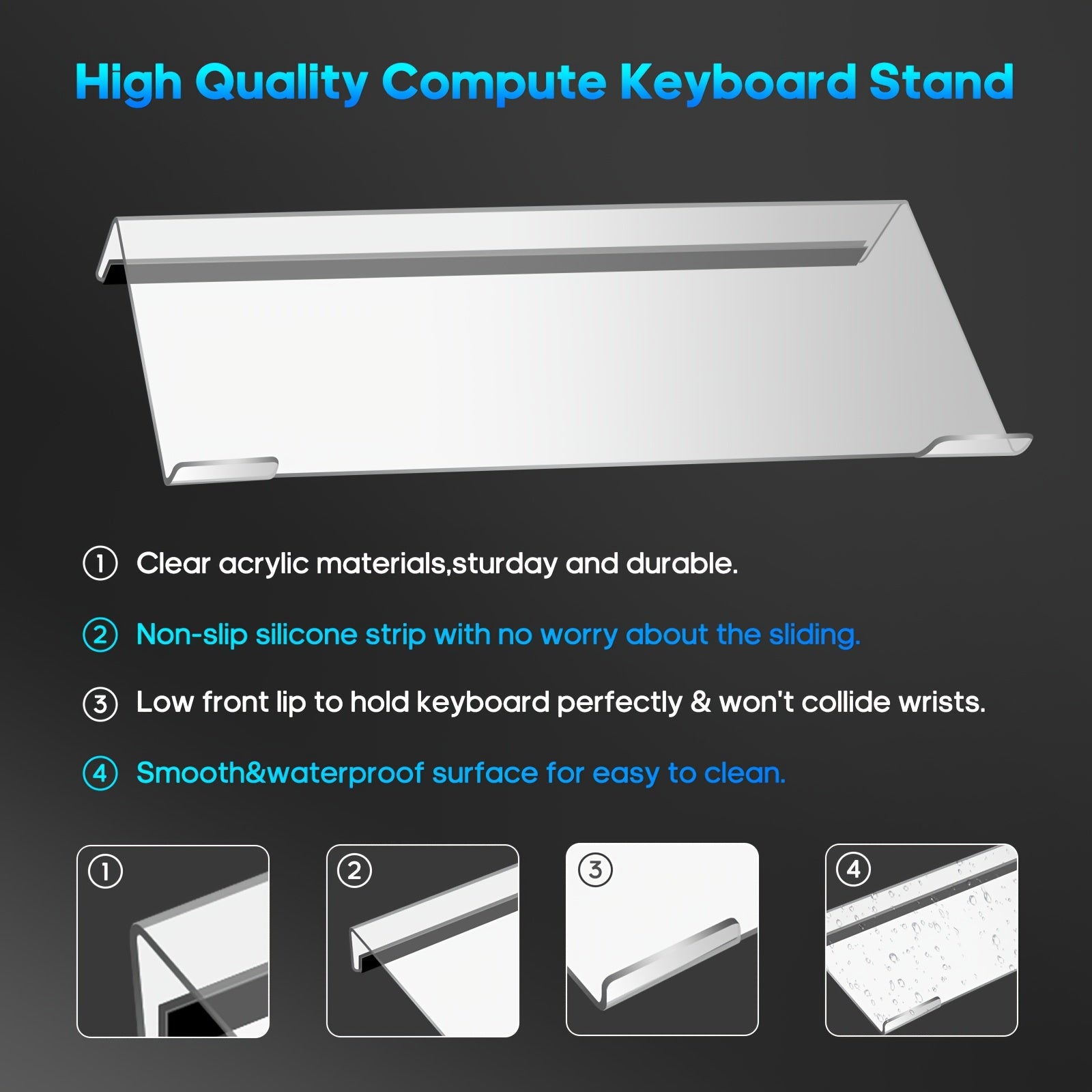 Ergonomic Keyboard Stand with Wrist Rest for Desk