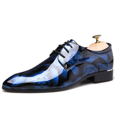 Men Pointed Toe Oxford Shoes Lace Up Dress Shoes For Wedding