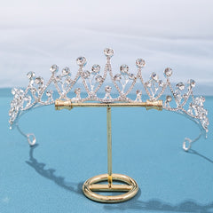 Rhinestone Pearl Crown Headband Bridal Wedding Princess Tiara Birthday