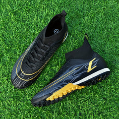 Boy's High Top Turf Football Boots Lace Up TF Soccer Cleats