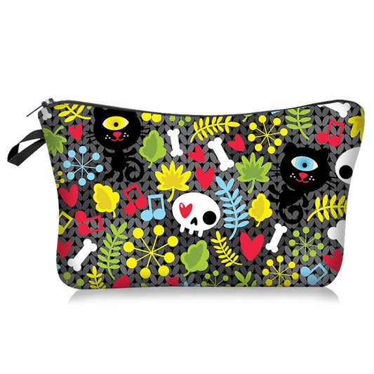 Halloween Makeup Bag Pumpkin Castle Print Cosmetic Case Zipper Toiletry Pouch