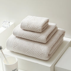 3pc Cotton Towel Set Soft & Absorbent Bathroom Towels
