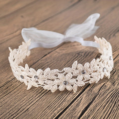 Lace Pearl & Diamond Headband - Hair Accessory for Baby Girls