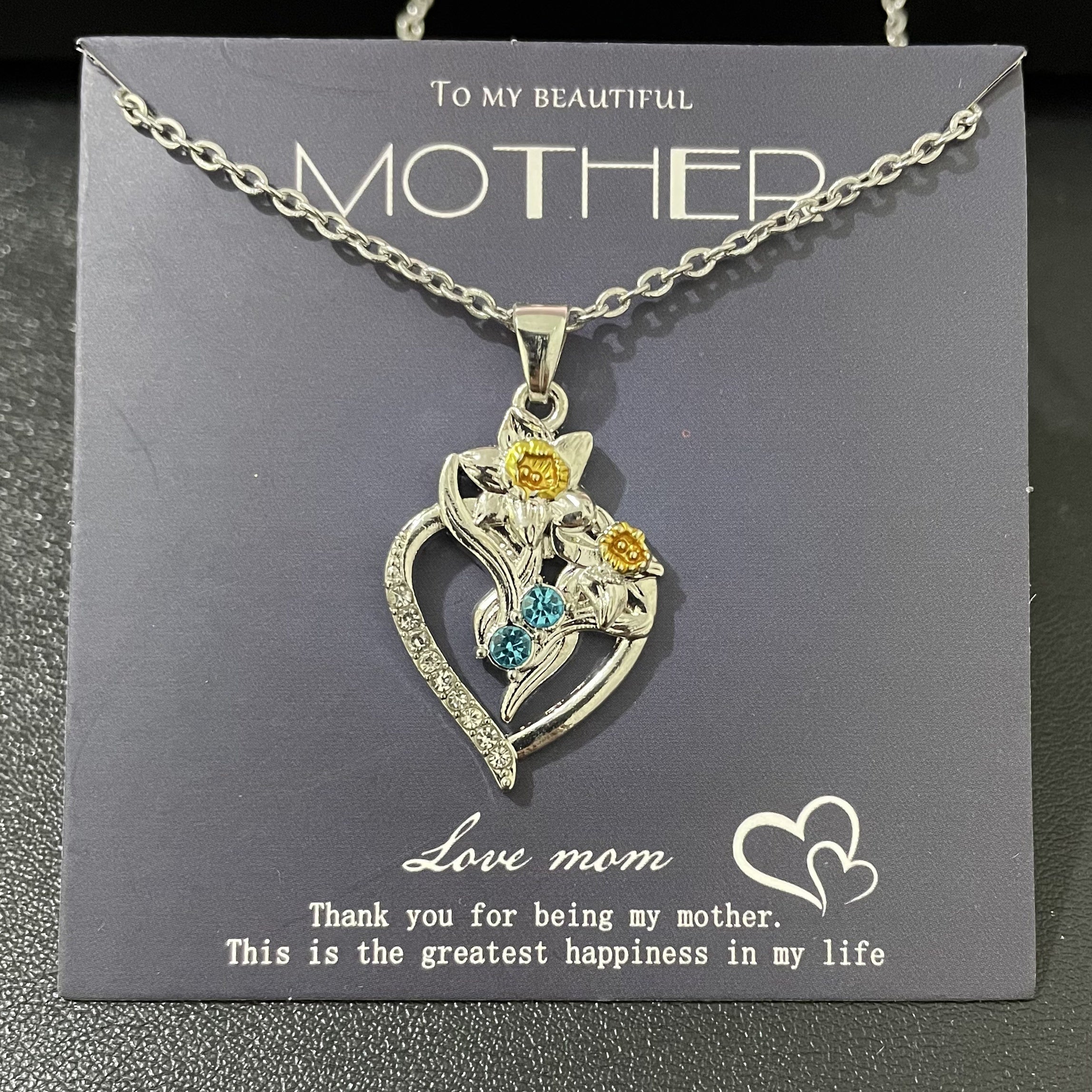 Heart shaped Lily Rhinestone Pendant Necklace For Women