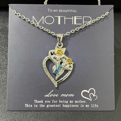 Heart shaped Lily Rhinestone Pendant Necklace For Women