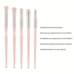 5pcs Eye Makeup Brushes Non Slip Handle Eyeshadow Eyeliner Eyebrow Blending