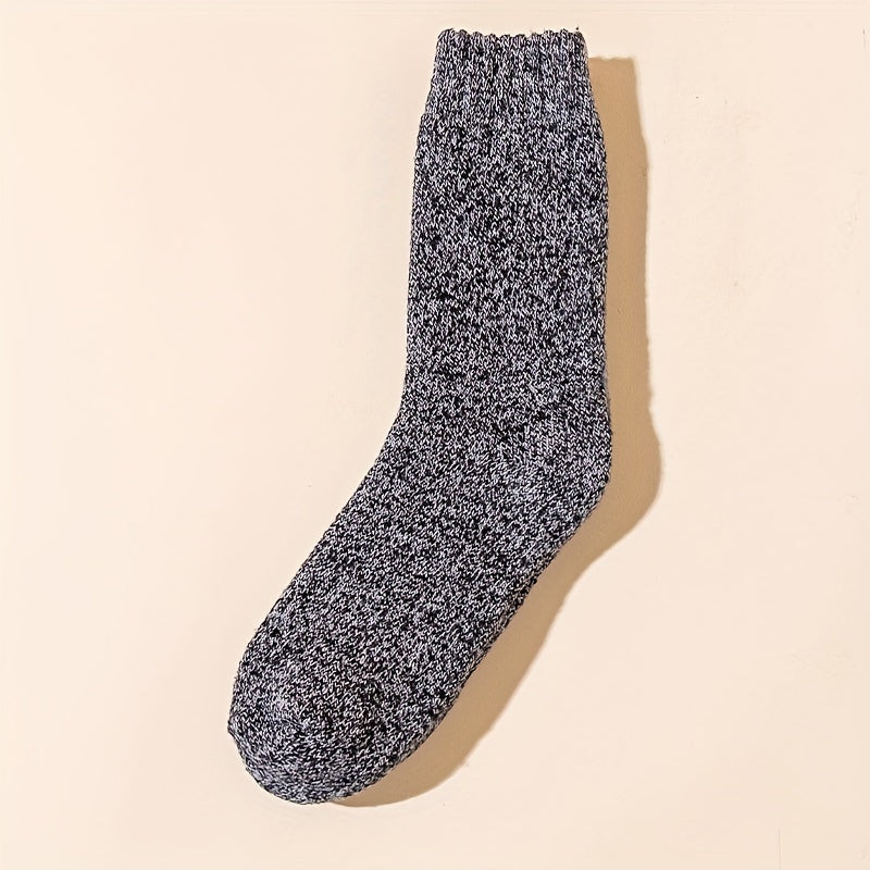 Winter Plus Velvet Wool Warm Socks Men's Plus Size Mid-calf Socks