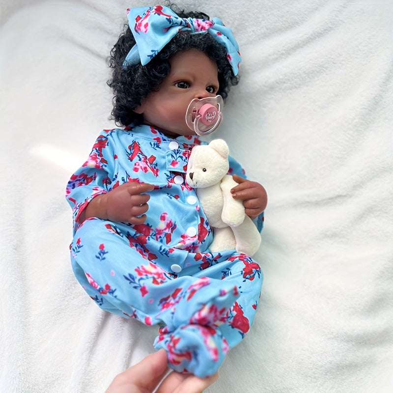 Realistic Newborn Baby Dolls Girl 20 Inch with Open Brown Eyes & Hair