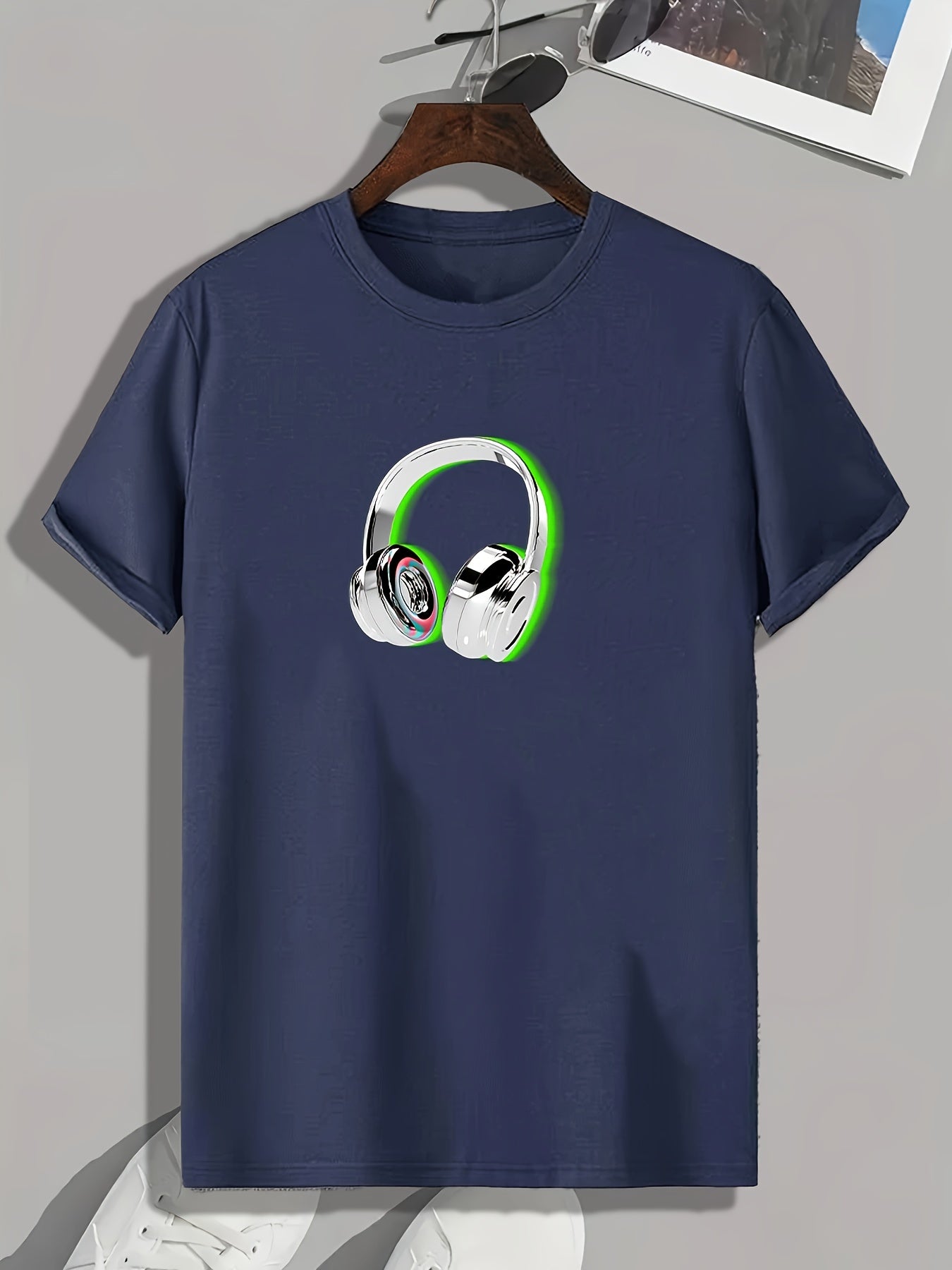 Headset Pattern Print Men's Comfy Sports T-shirt