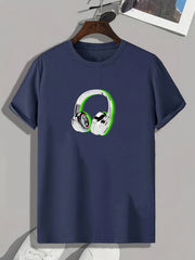 Headset Pattern Print Men's Comfy Sports T-shirt