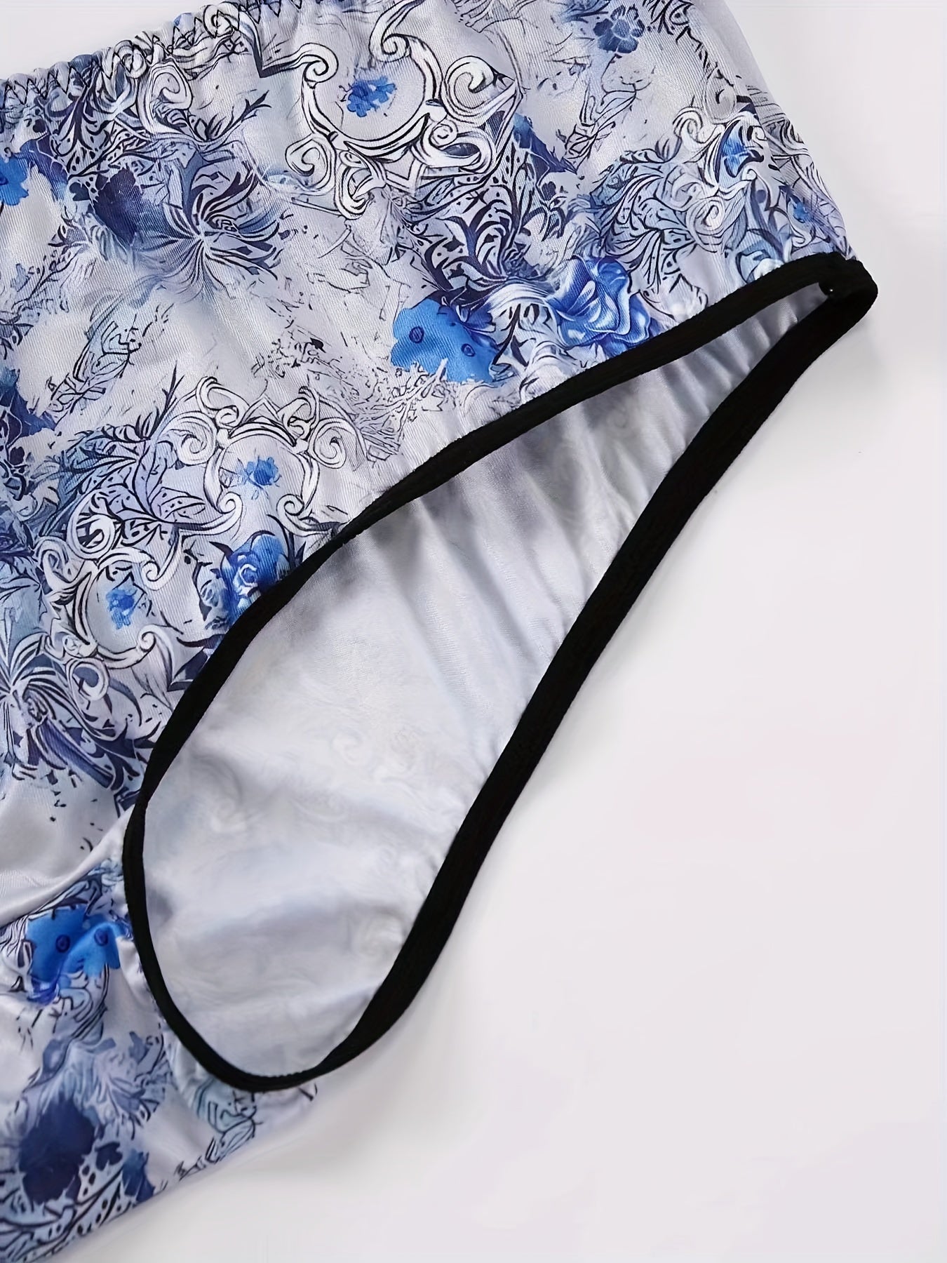 Plus Size Chinoiserie Print Underwear Set