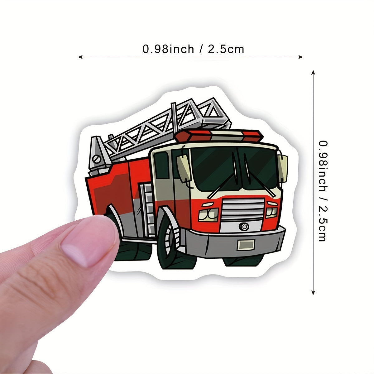 500 Fire Truck Vinyl Stickers Roll - Water Bottle Laptop Phone Decal