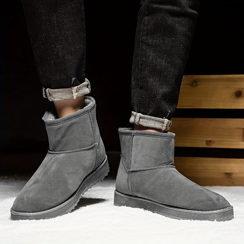 Men's Suede Winter Snow Boots Insulated Warm Outdoor Ankle Boots