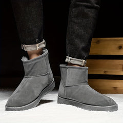 Men's Suede Winter Snow Boots Insulated Warm Outdoor Ankle Boots