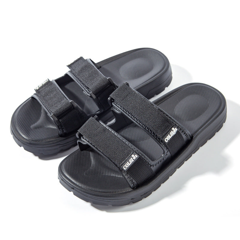 Men's Comfortable Non slip Hook And Loop Nylon Slides Sandals