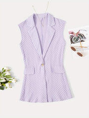 Solid Sleeveless Vest Blazer Casual Lapel Outerwear