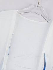 Semi Sheer V-Neck Cover Up Shirt for Women