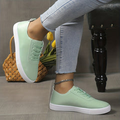 Women's Flat Skate Shoes Lace Up Sneakers Casual Walking Shoes