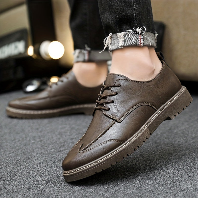 Men's PU Leather Oxford Formal Dress Shoes for Wedding Business Party