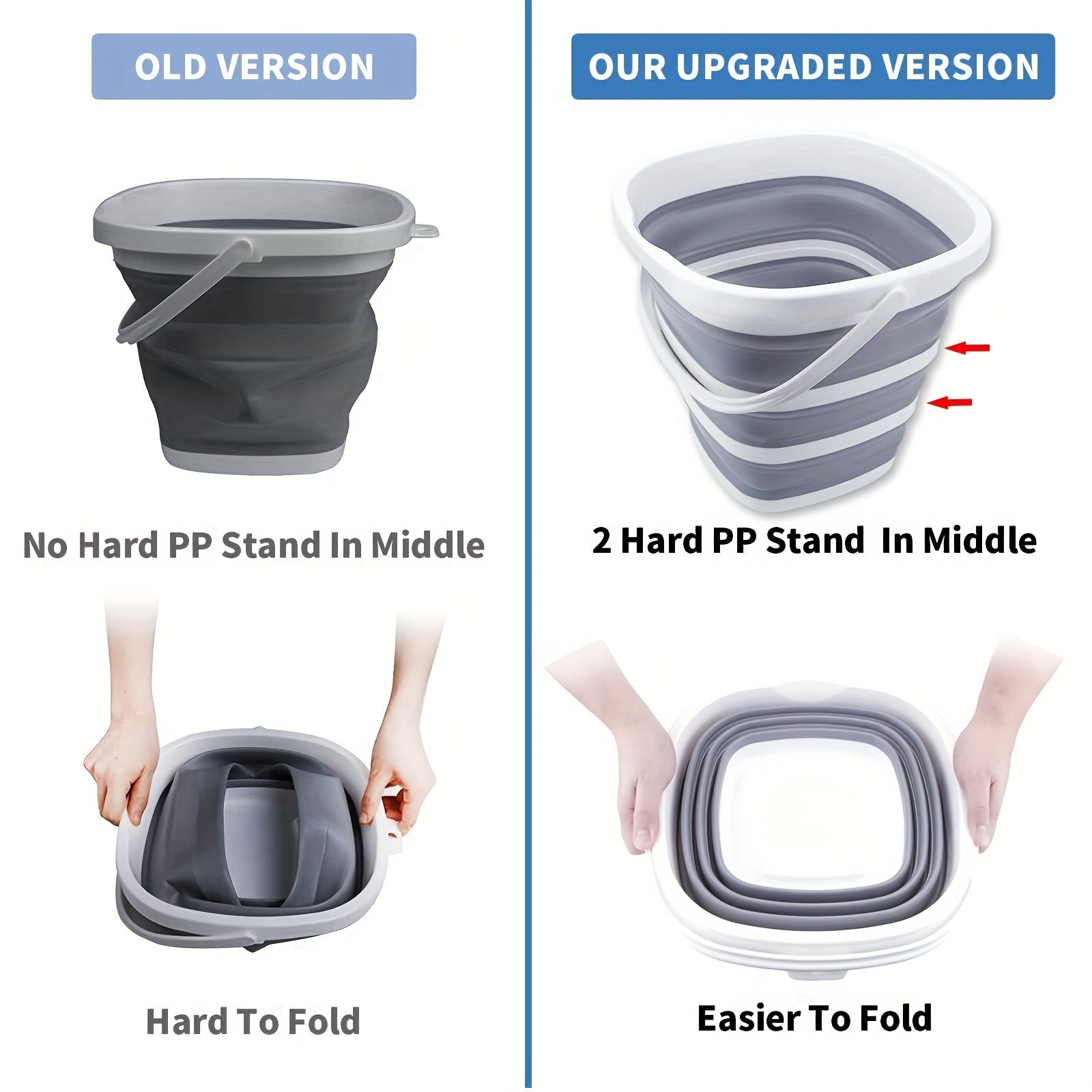 Collapsible Silicone Bucket 10L Capacity for Car Wash Fishing Camping
